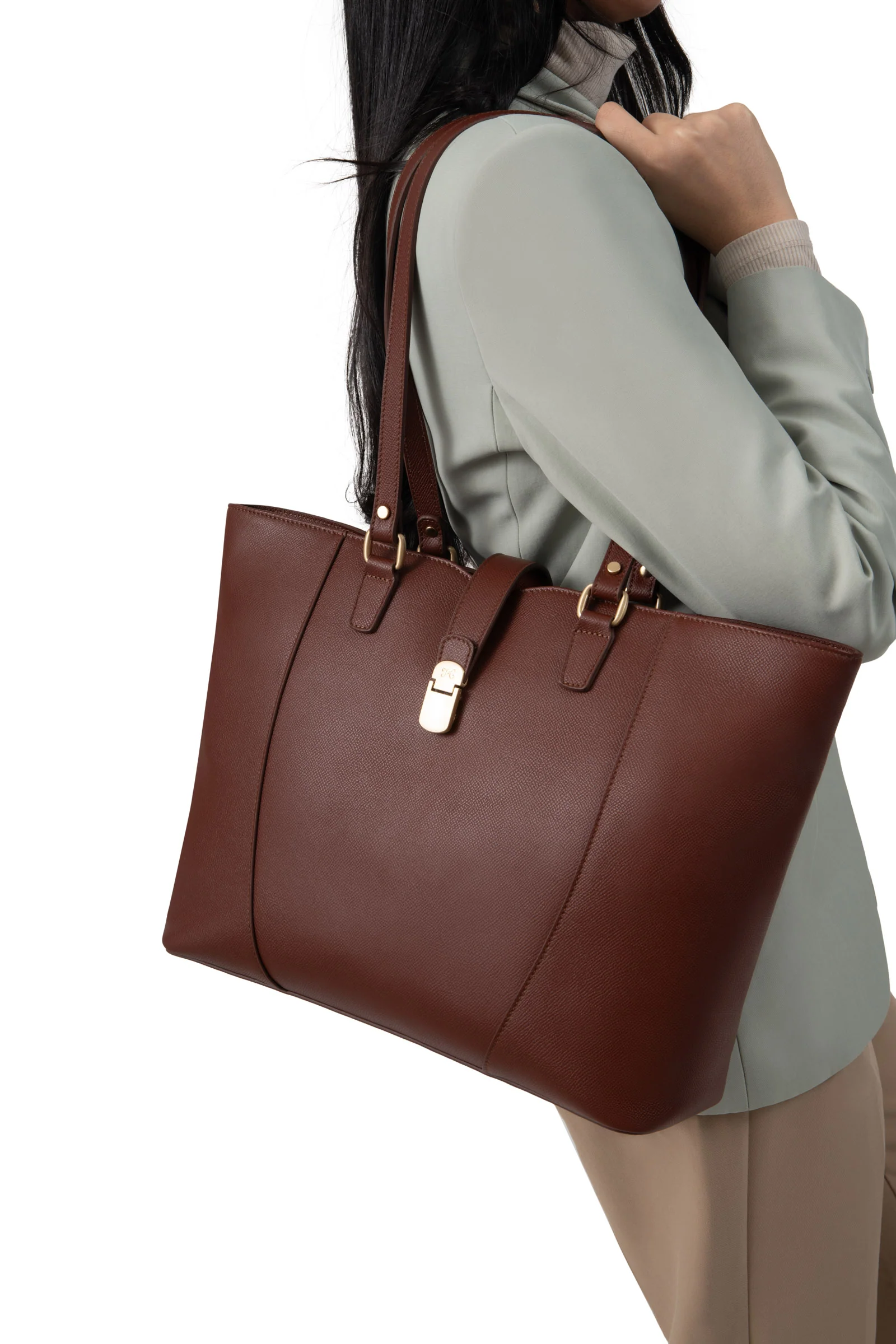 Sac cabas porté épaule - A4 - Cuir - Image 14