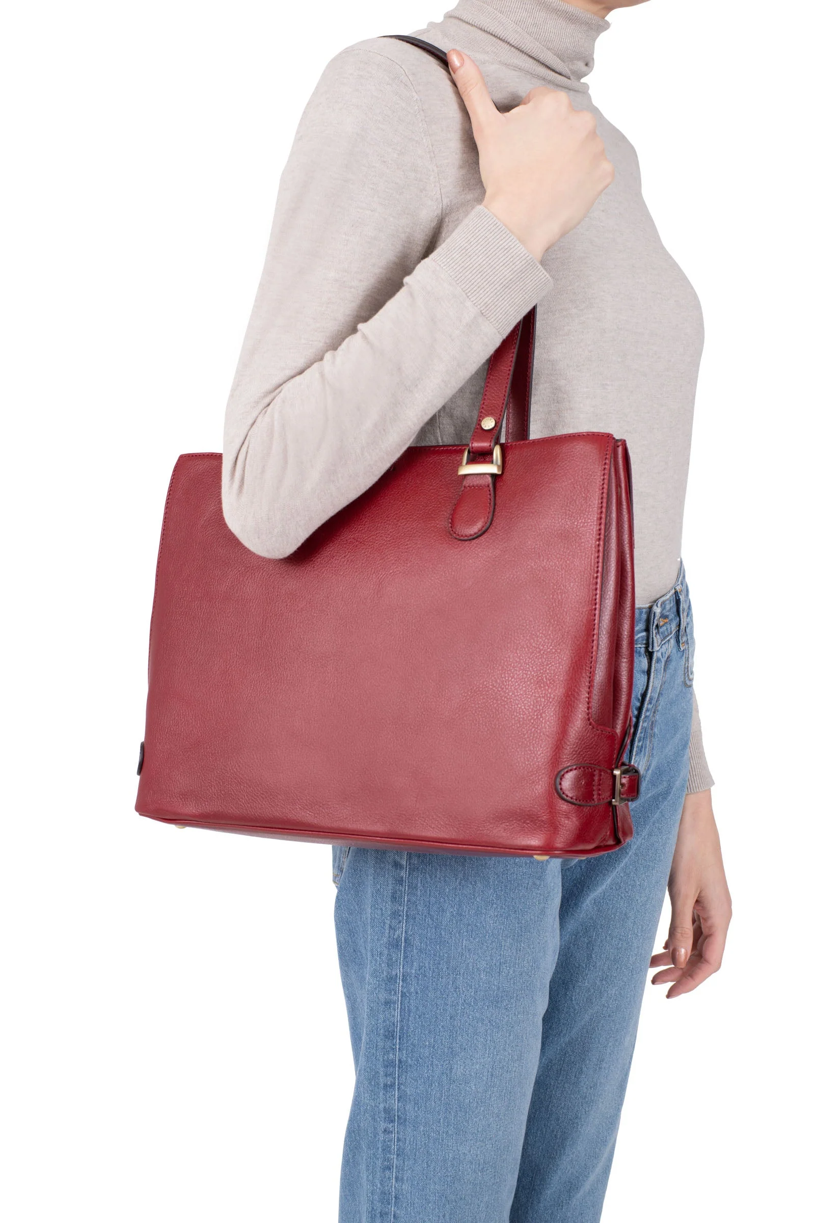 Sac porté épaule 2 anses - A4 - Cuir - Image 14