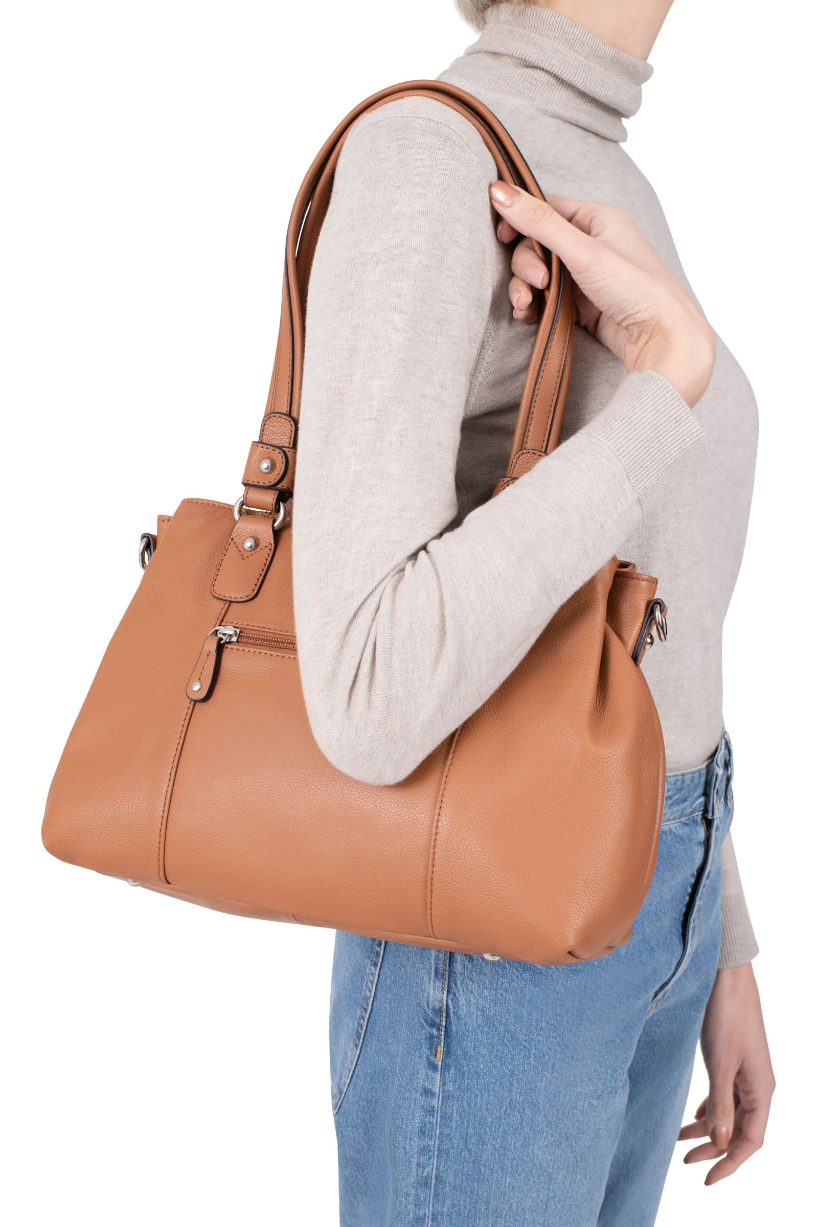 Sac porté épaule 2 anses - Cuir - Image 20